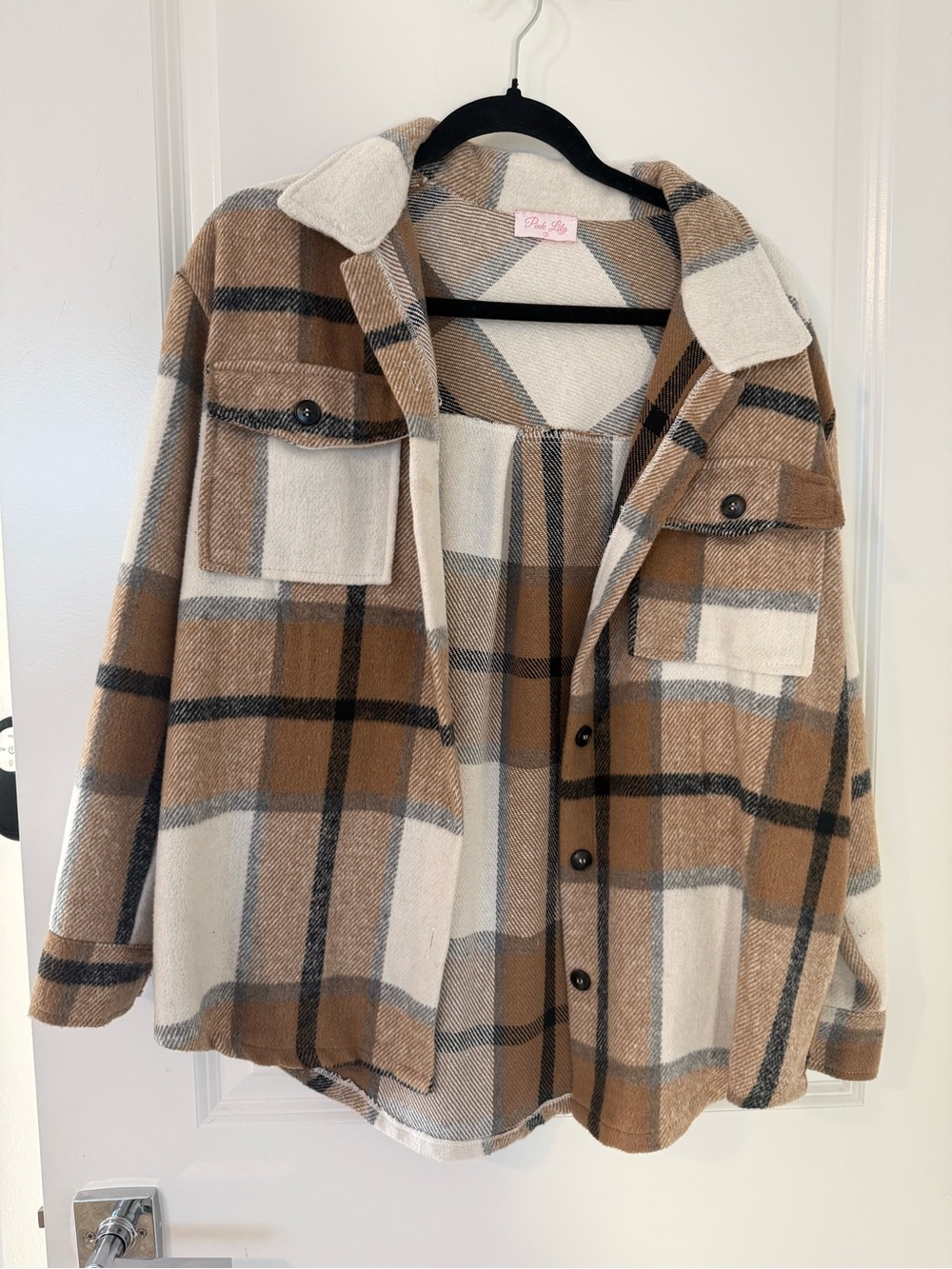 Pink Lily Plaid Shacket Jacket